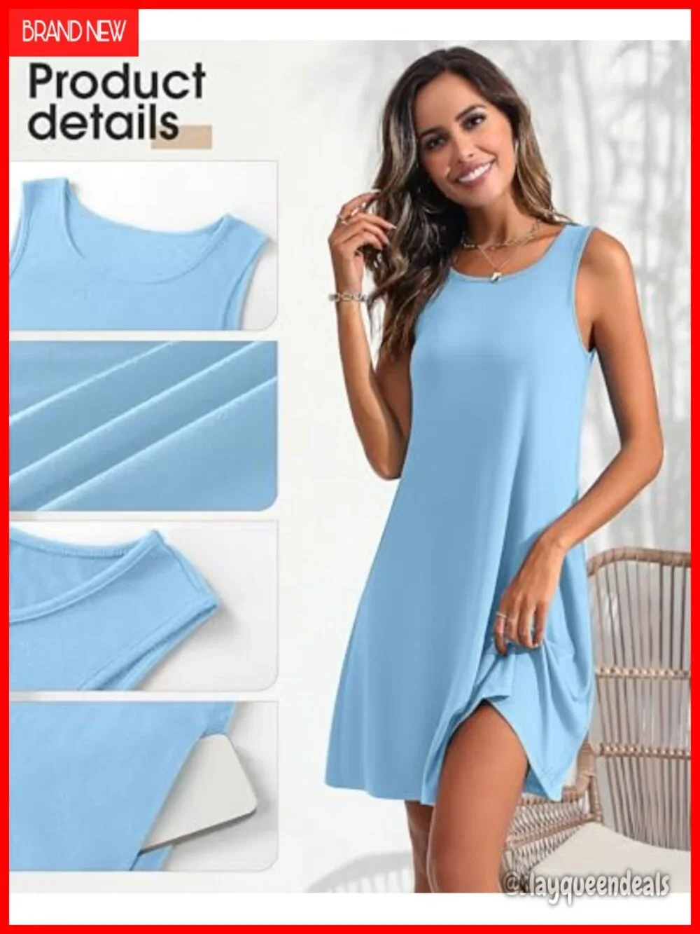2 Pack Women's Sleeveless Tank Sundresses with Pockets Loose Fit Cover Up